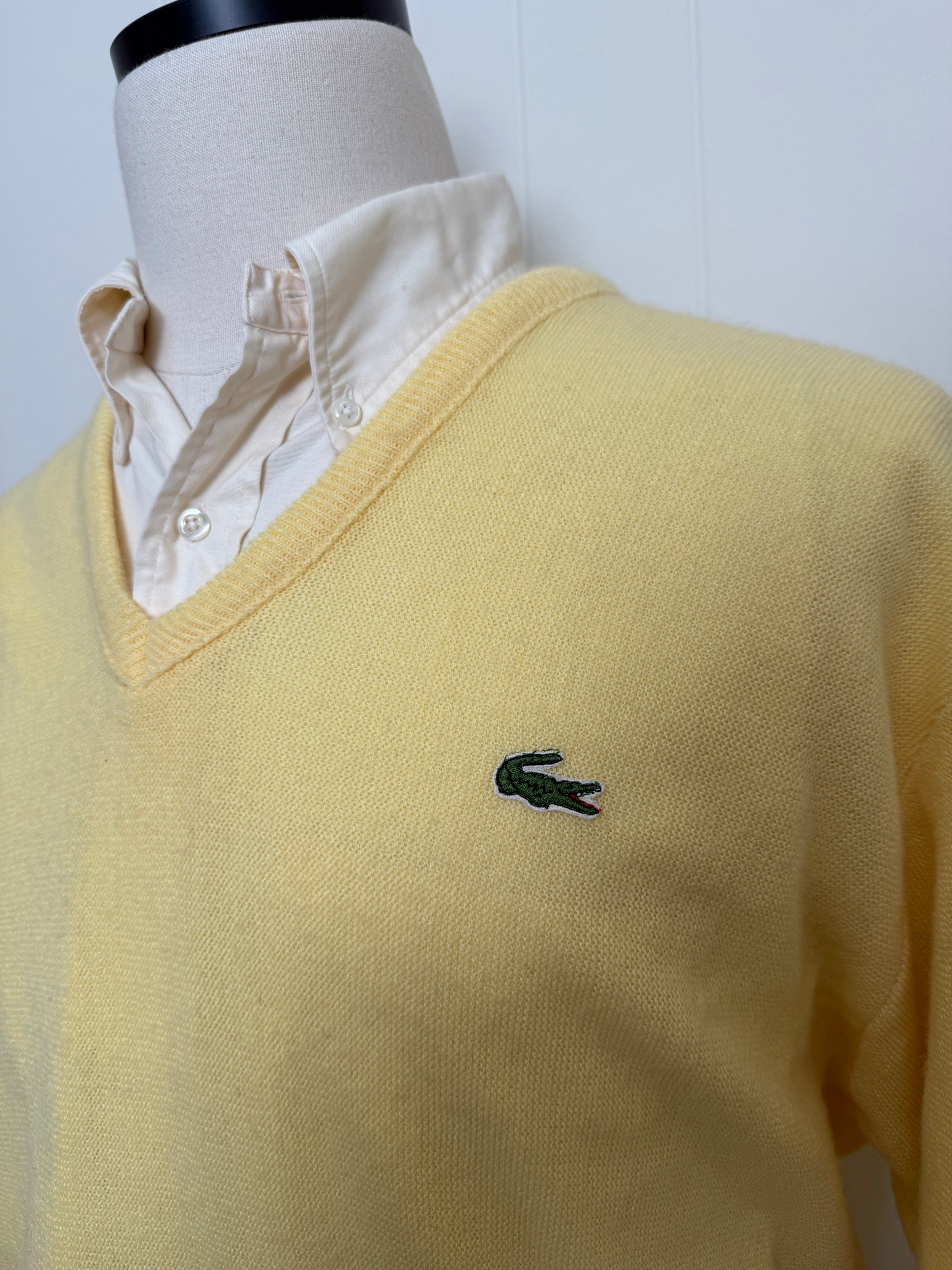 Vintage 1980's Izod Lacoste V Neck Sweater