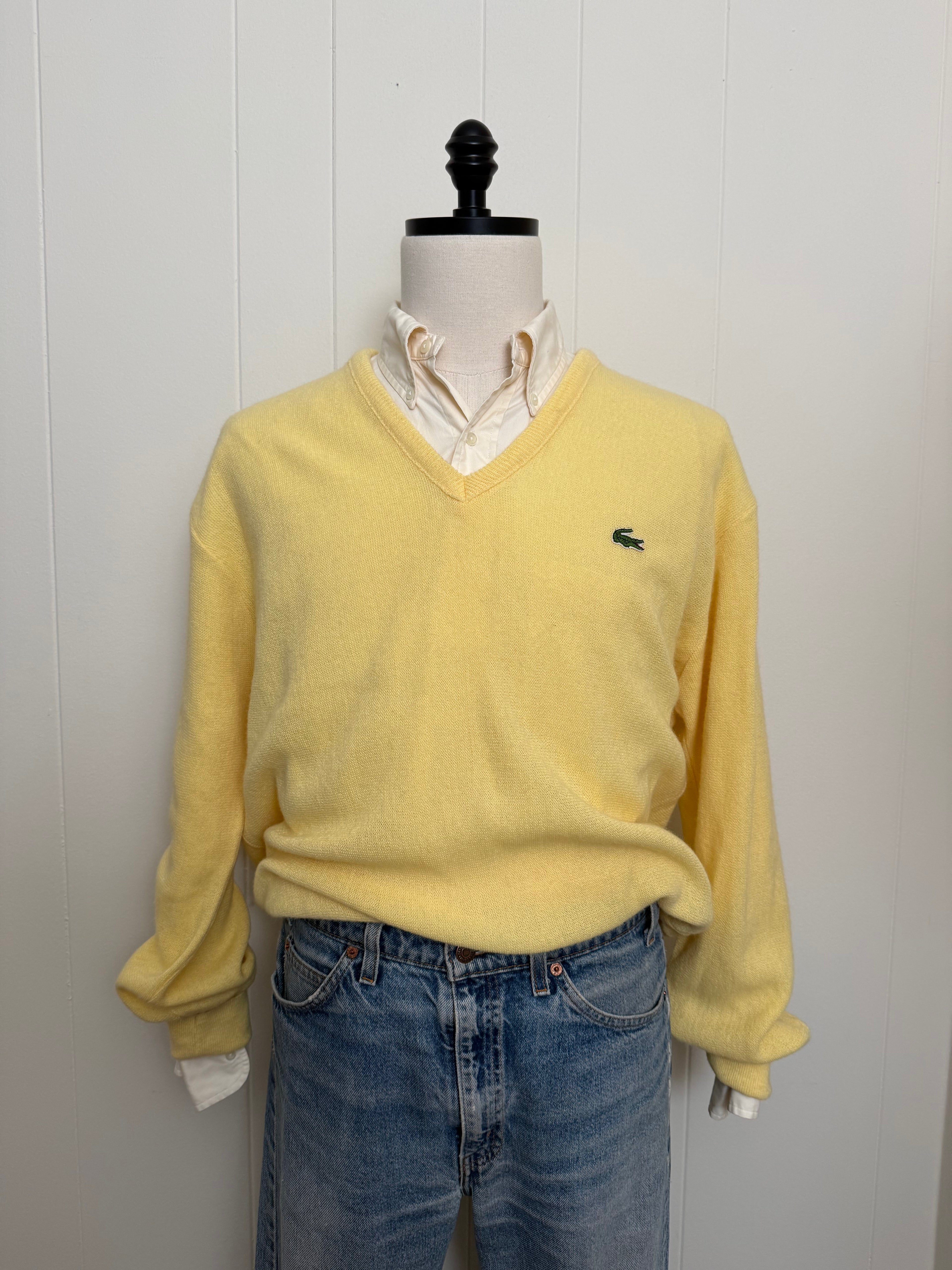 Vintage 1980's Izod Lacoste V Neck Sweater