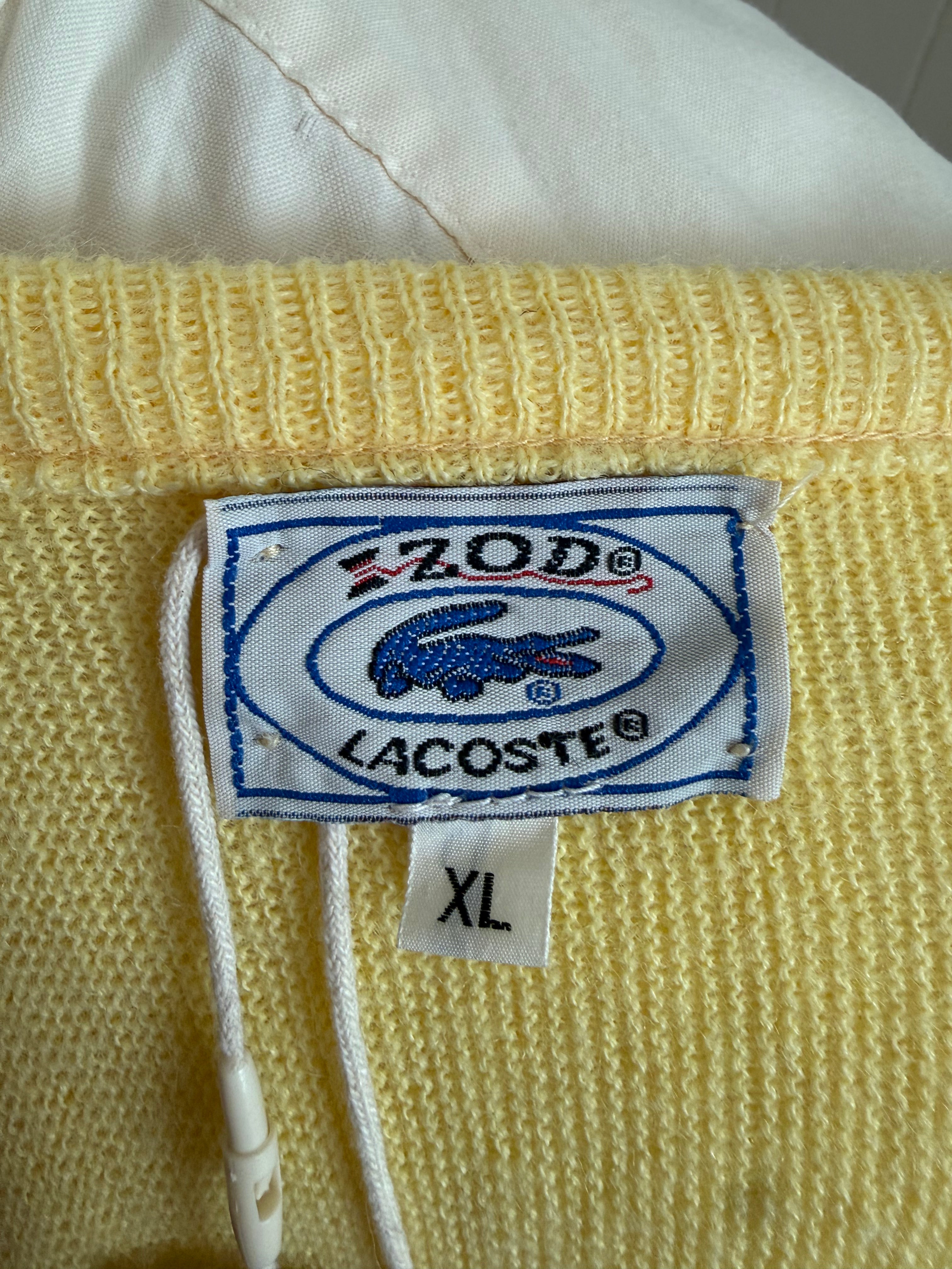 Vintage 1980's Izod Lacoste V Neck Sweater