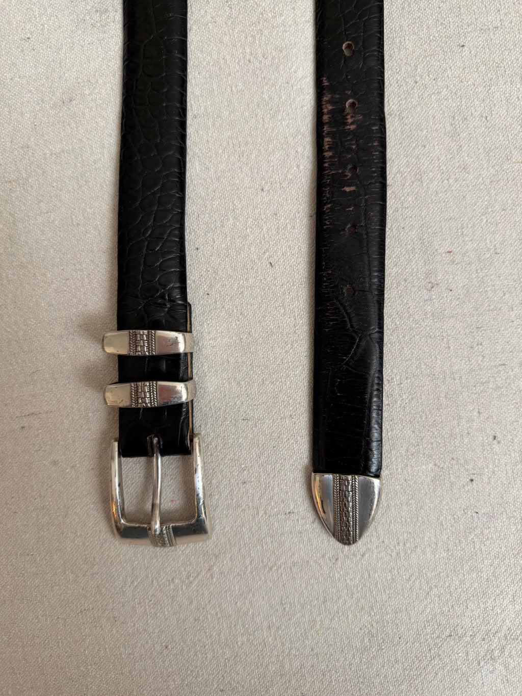 Vintage Leather Western Belt - 42