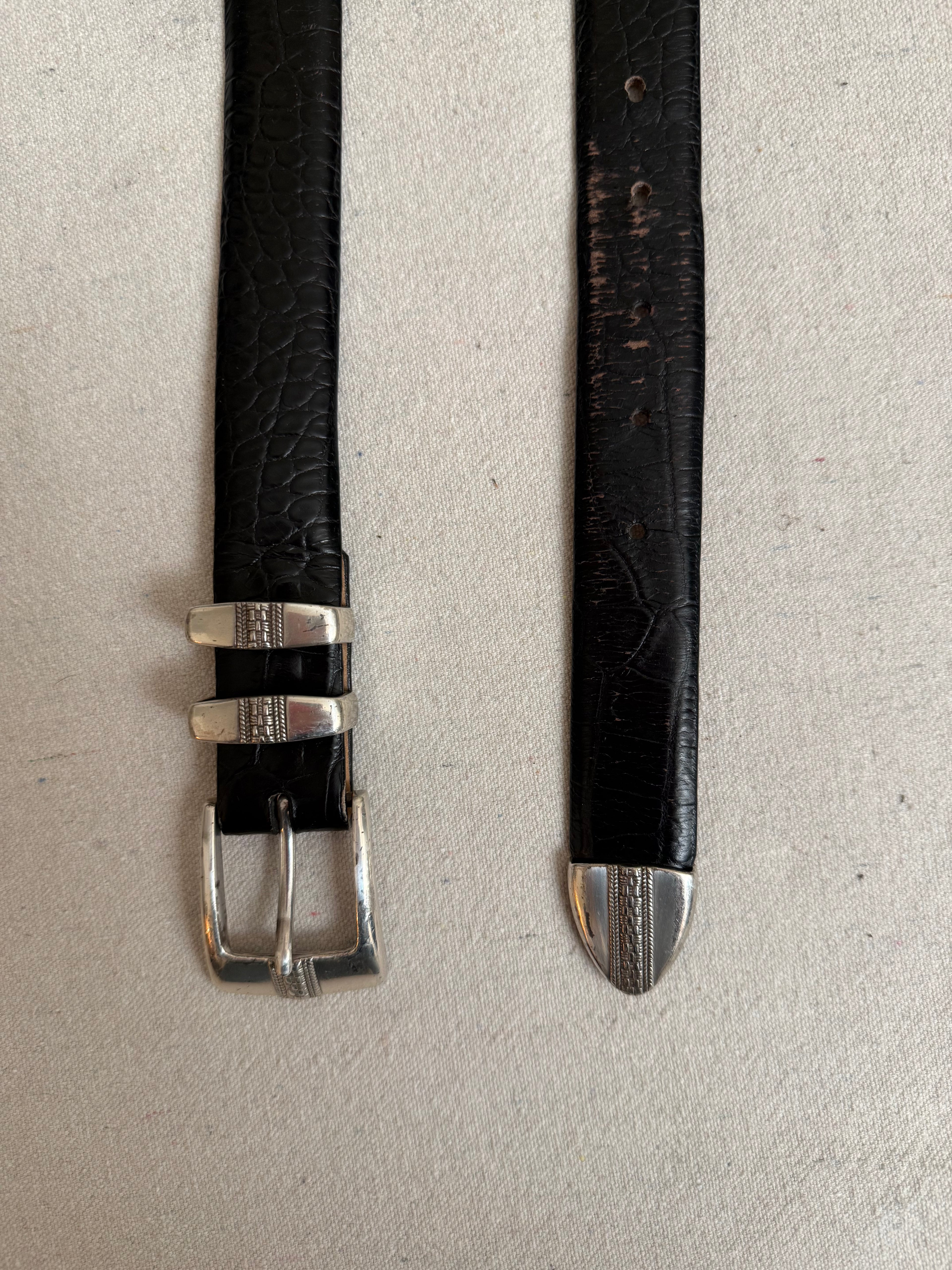 Vintage Leather Western Belt - 42