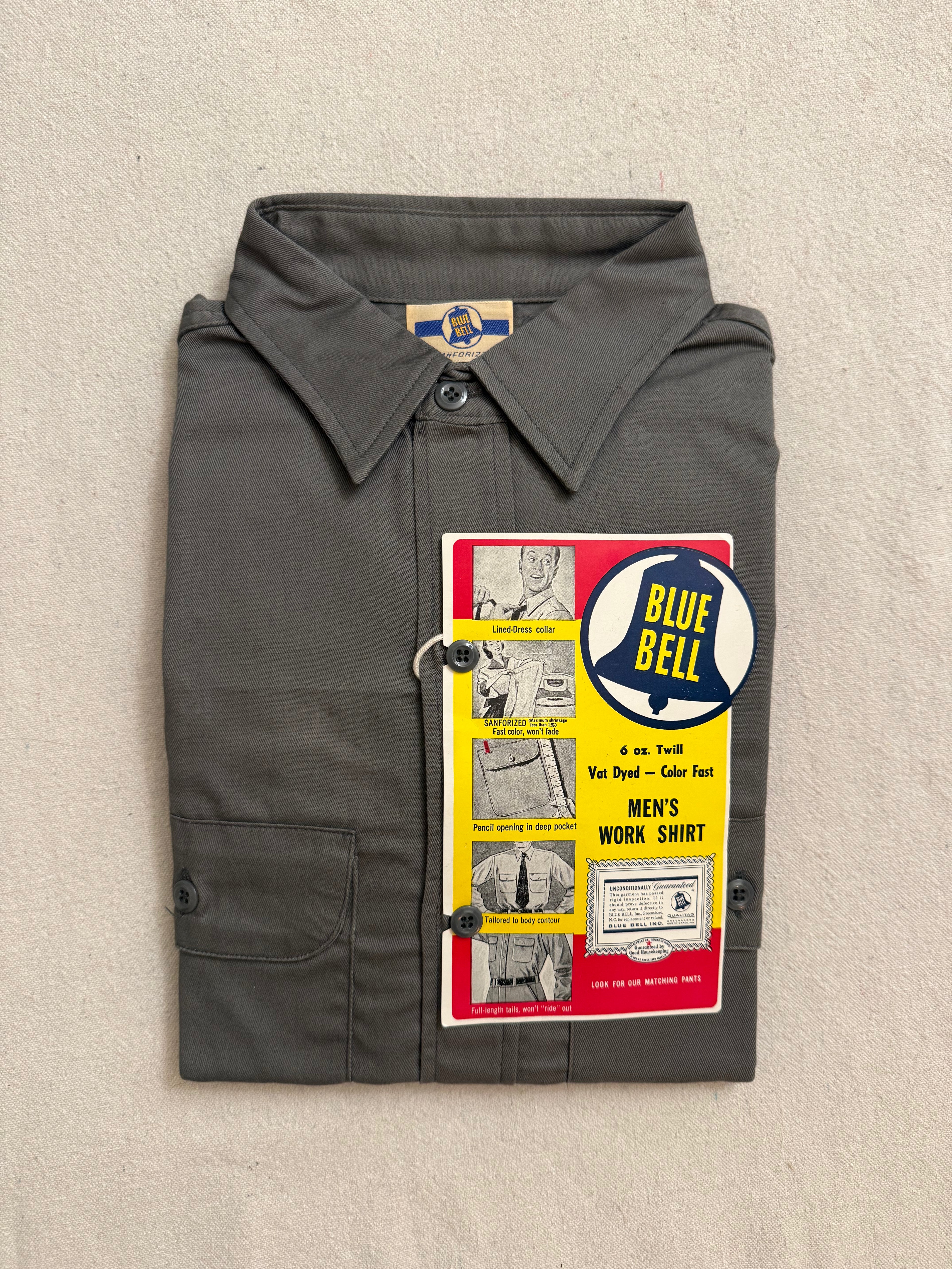 Vintage 1960's Blue Bell Men's Work Shirt - Charcoal