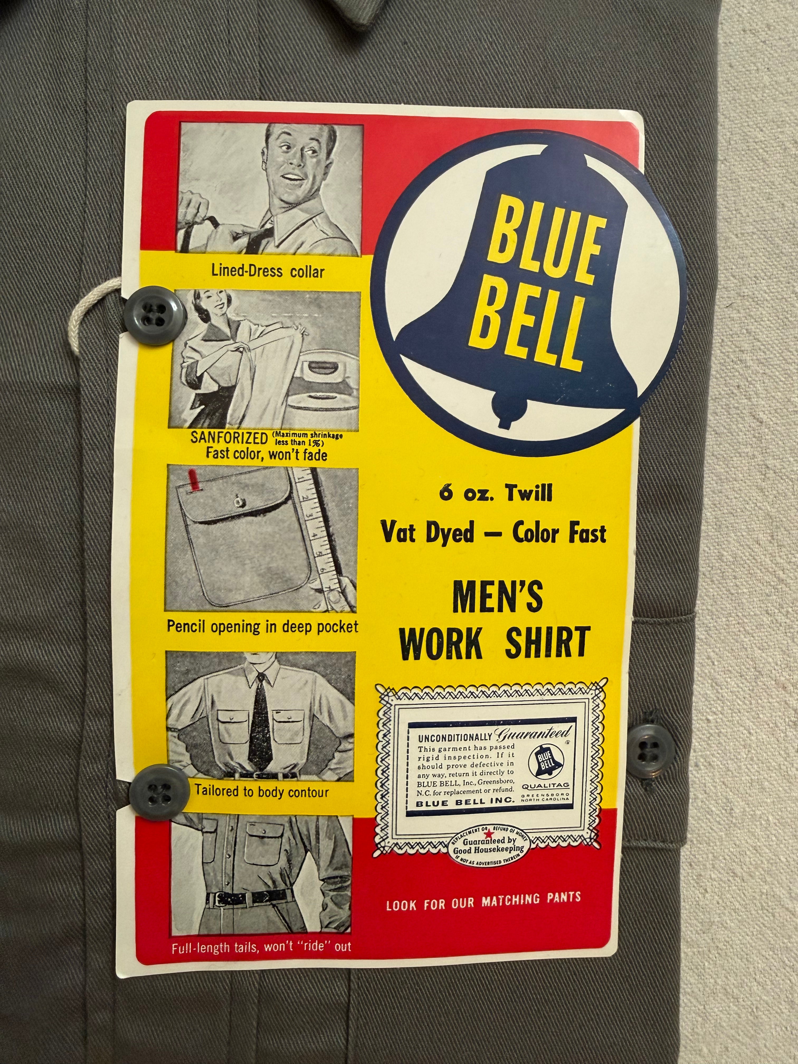 Vintage 1960's Blue Bell Men's Work Shirt - Charcoal